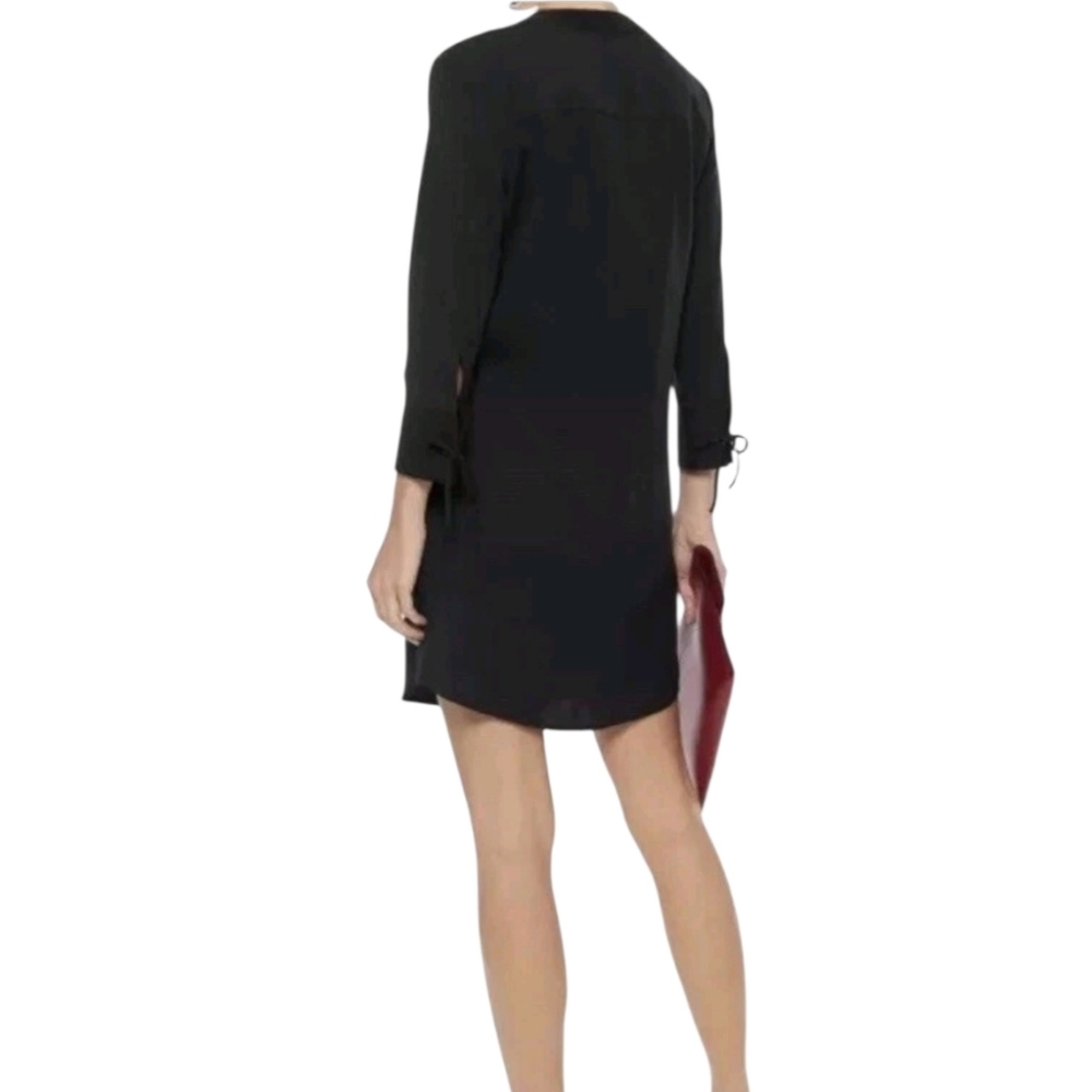 Theory Jullitah R2 Shirt Shift Dress Navy Lightweight Tencel Sz12 - Picture 2 of 11